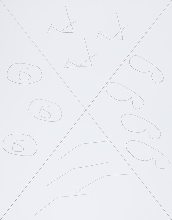 Claude Closky, ‘X (f),’ 2015, black ballpoint pen on paper, 65 x 51 cm.